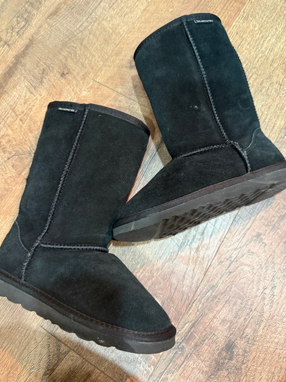 BearPaw Kids Black Suede Mid-Calf Winter Boots